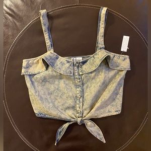 Mimi Chica Tie-Front Crop Top Size M